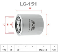 как выглядит lynxauto фильтр масляный lc151 на фото
